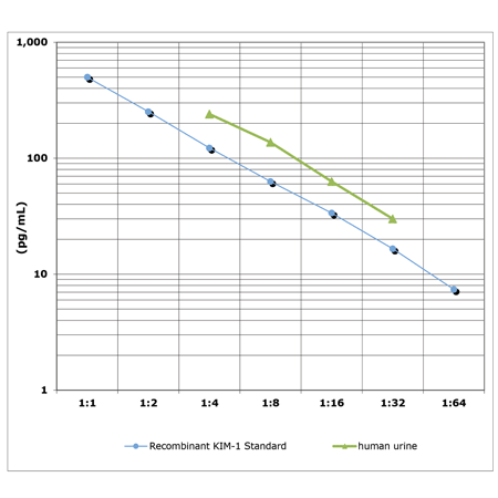 KIM-1 (human) ELISA kit Parallelism curve
